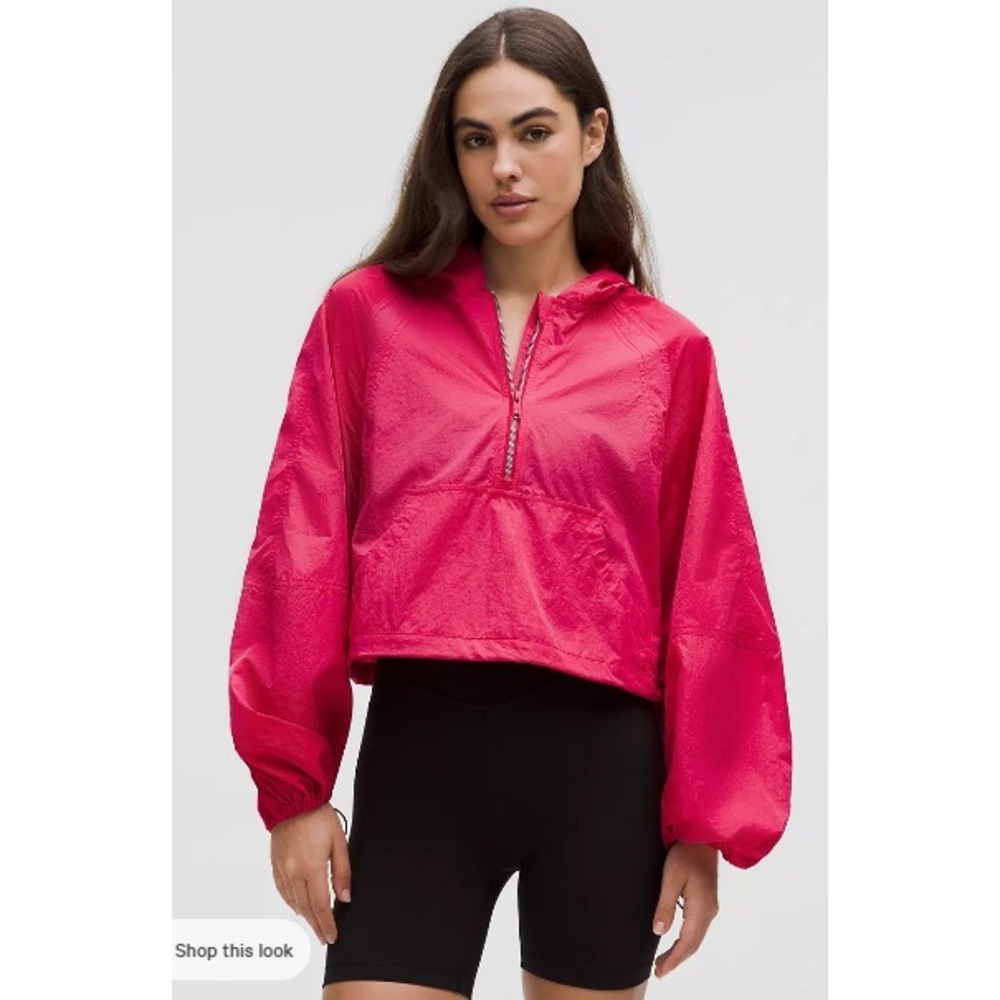 911-Lululemon Scuba Cropped Anorak-Pink Dragonfruit Color
